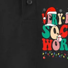 Very Merry Social Worker Xmas Cool Christmas Social Worker Dry Zone Grid Performance Polo