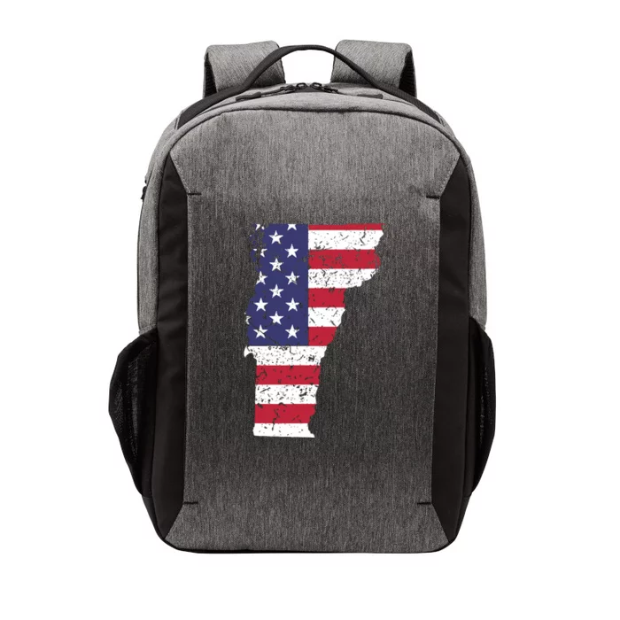 Vermont Map State American Flag 4th Of July Pride Vector Backpack