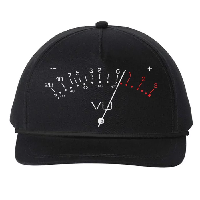 VU Meter Sound Engineer Hi Fi Analog Tee Snapback Five-Panel Rope Hat