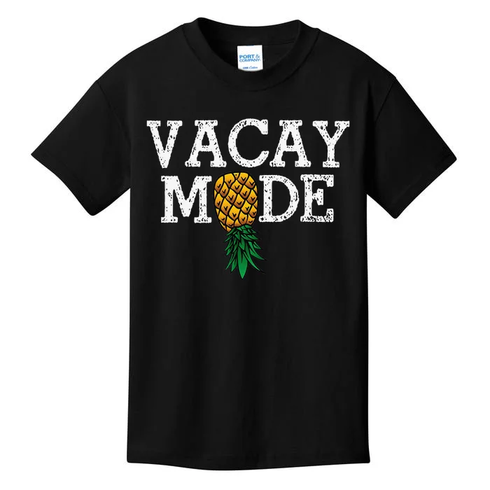 Vacay Mode summer vacation upside down pineapple swinger Kids T-Shirt