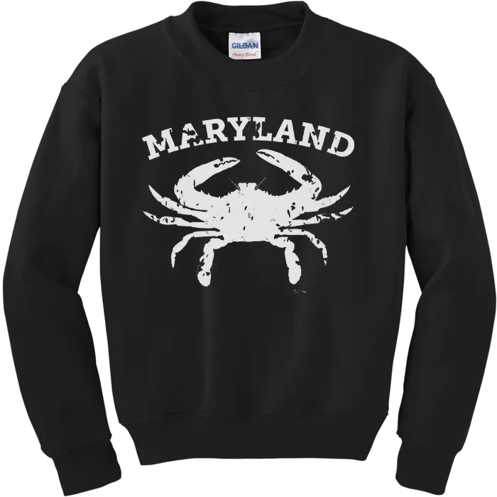 Vintage Maryland State Blue Crab Kids Sweatshirt