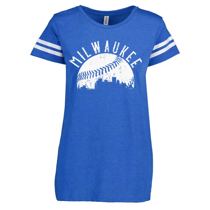 Vintage Milwaukee Skyline Baseball Wisconsin Skyline Apparel Enza Ladies Jersey Football T-Shirt