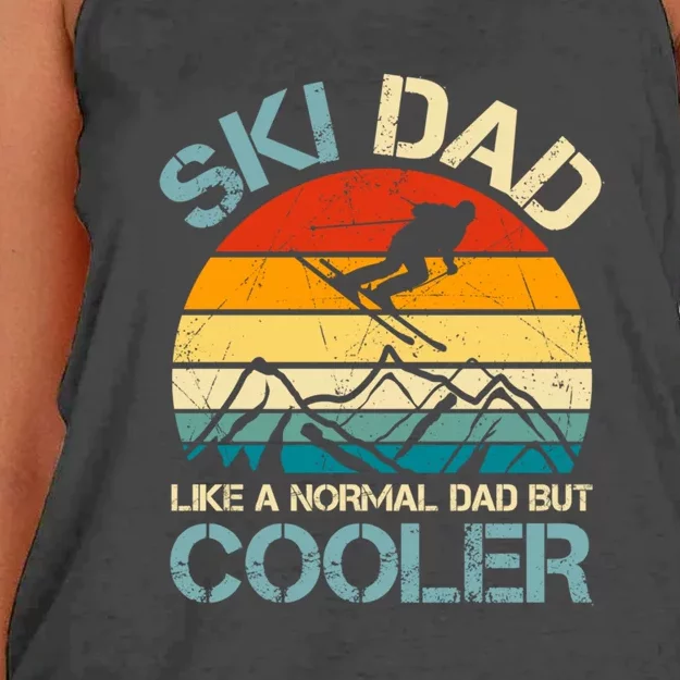 Vinatge Men Ski Dad Funny Skiing For Dad Like A Normal Dad Gift Women's Knotted Racerback Tank