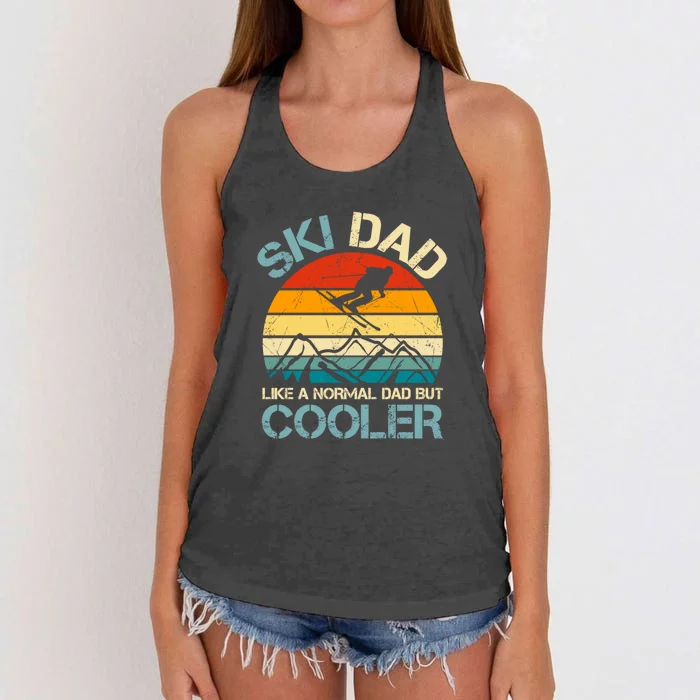 Vinatge Men Ski Dad Funny Skiing For Dad Like A Normal Dad Gift Women's Knotted Racerback Tank