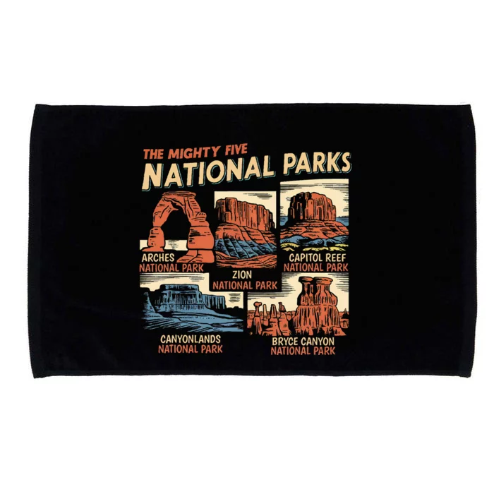 Vintage Moab Souvenir Big 5 Utah Mighty Five National Park Microfiber Hand Towel