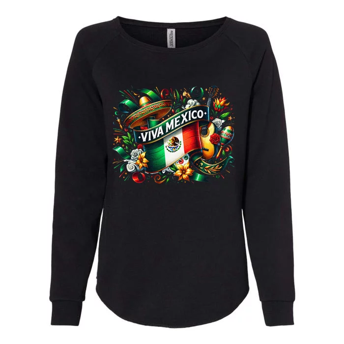 Viva Mexico September 16 Independence Of Mexico Gift Womens California Wash Sweatshirt