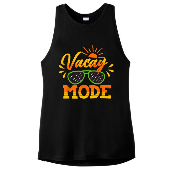 Vacay Mode Sunglasses Summer Vacation Cruise Trip Holiday Ladies Tri-Blend Wicking Tank