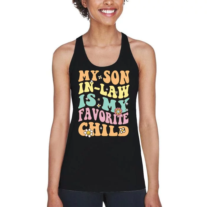 Vintage My Son In Law Is My Favorite Child Mothers Day Women's Racerback Tank