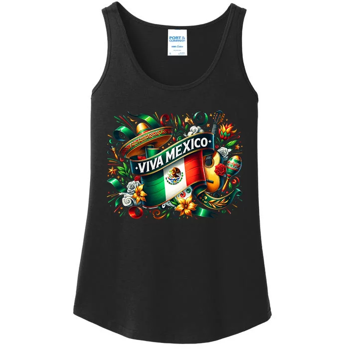 Viva Mexico September 16 Independence Of Mexico Ladies Essential Tank