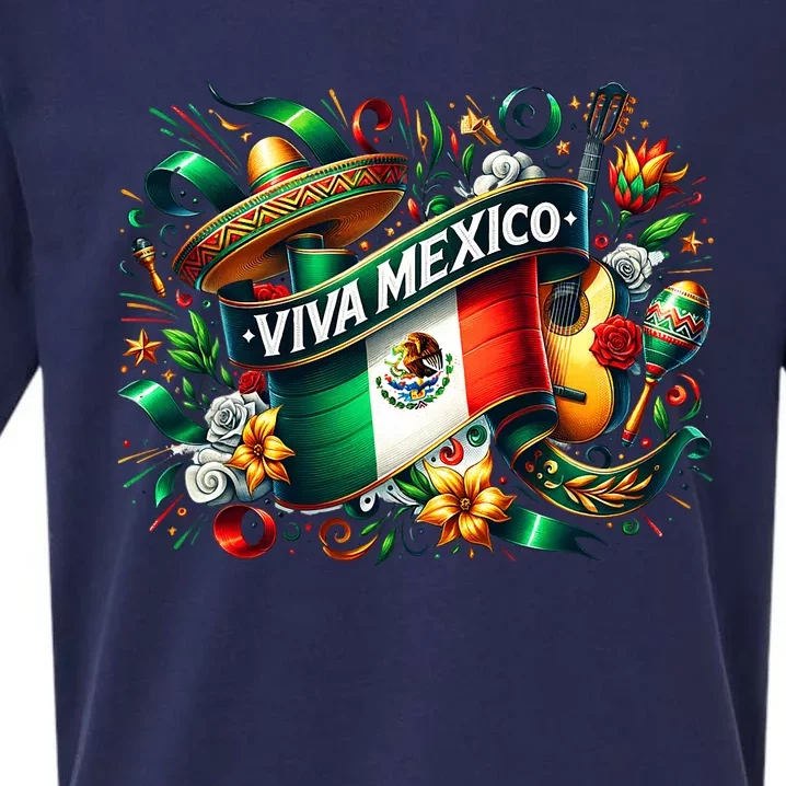 Viva Mexico September 16 Independence Of Mexico Sueded Cloud Jersey T-Shirt