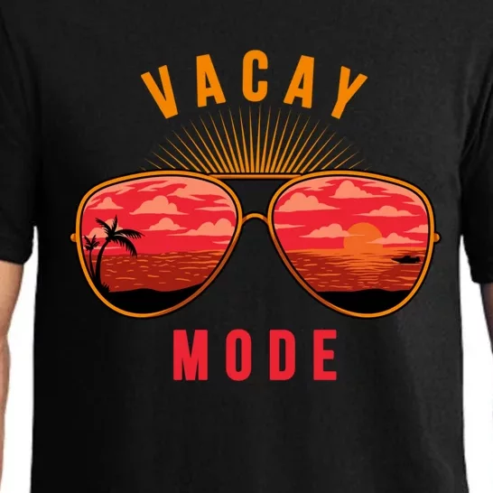 Vacay Mode Summer Vacation Vibes Sunglasses Beach Sunset Gift Pajama Set