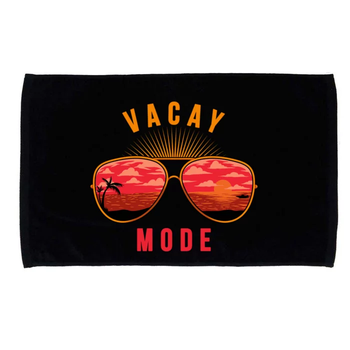 Vacay Mode Summer Vacation Vibes Sunglasses Beach Sunset Gift Microfiber Hand Towel