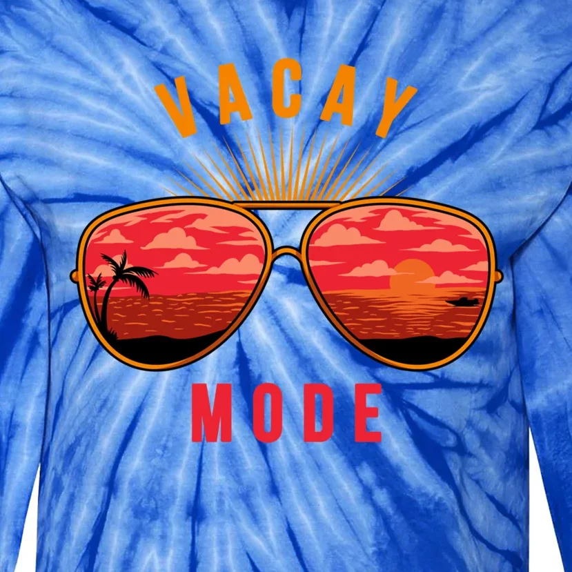 Vacay Mode Summer Vacation Vibes Sunglasses Beach Sunset Gift Tie-Dye Long Sleeve Shirt