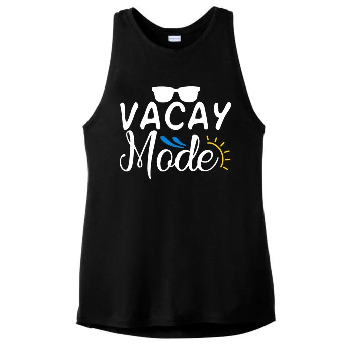 Vacay Mode Summer Vacation Ladies Tri-Blend Wicking Tank