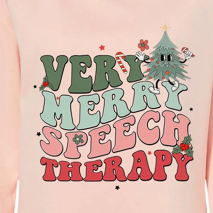 Very Merry Speech Therapist Christmas SLP Xmas Therapy Womens California Wash Sweatshirt