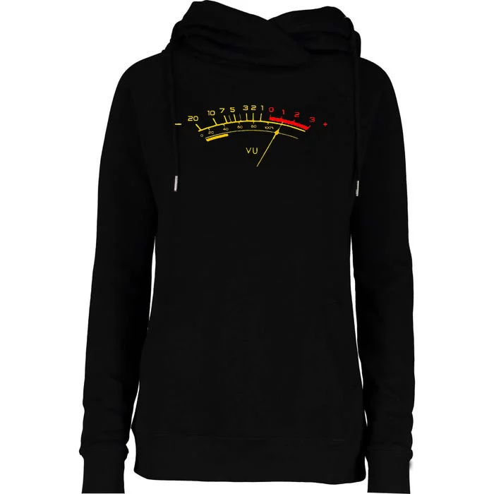 VU Meter Sound Level Studio Womens Funnel Neck Pullover Hood