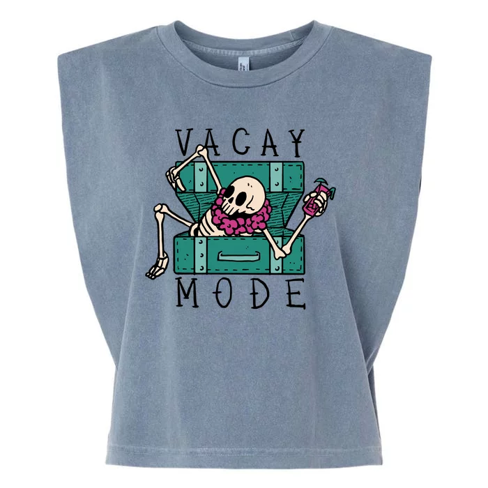 Vacay Mode Skeleton Garment-Dyed Women's Muscle Tee