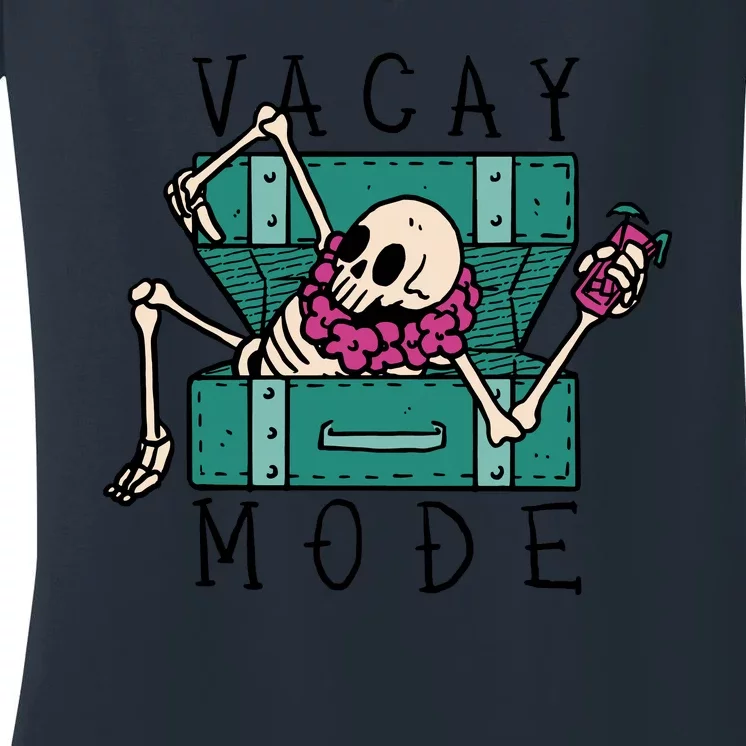 Vacay Mode Skeleton Women's V-Neck T-Shirt