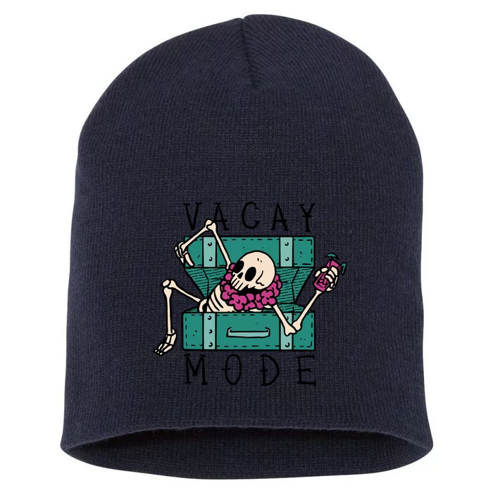 Vacay Mode Skeleton Short Acrylic Beanie