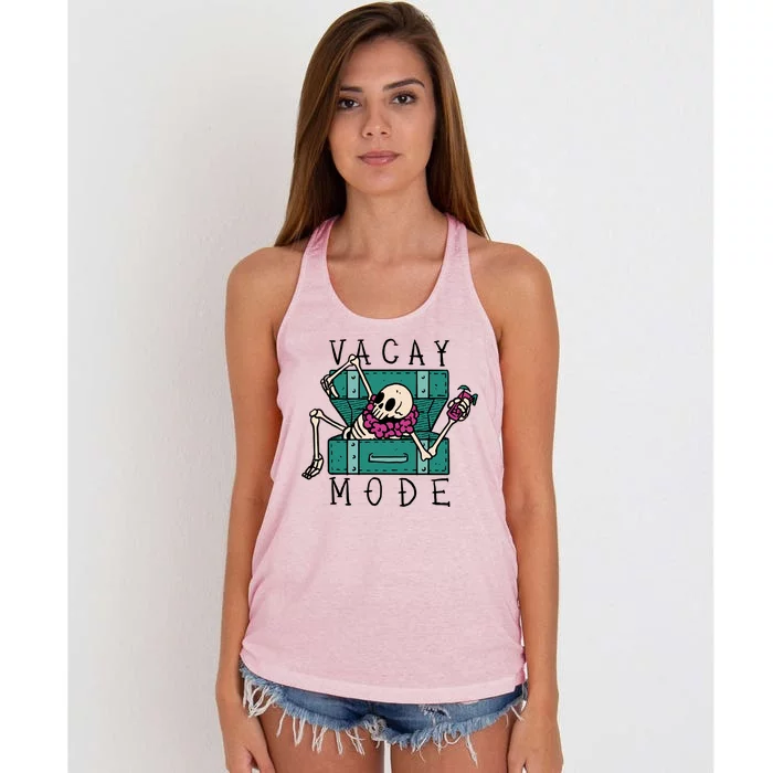 Vacay Mode Skeleton Women's Knotted Racerback Tank