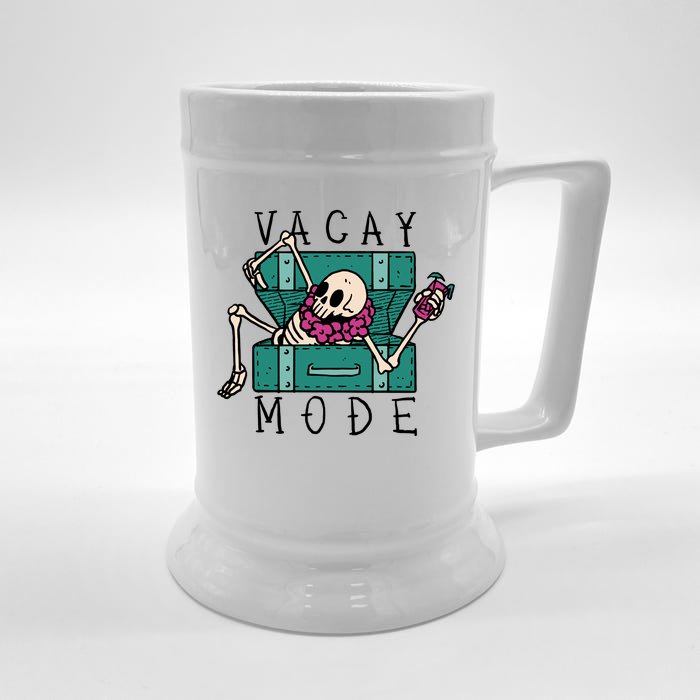 Vacay Mode Skeleton Front & Back Beer Stein