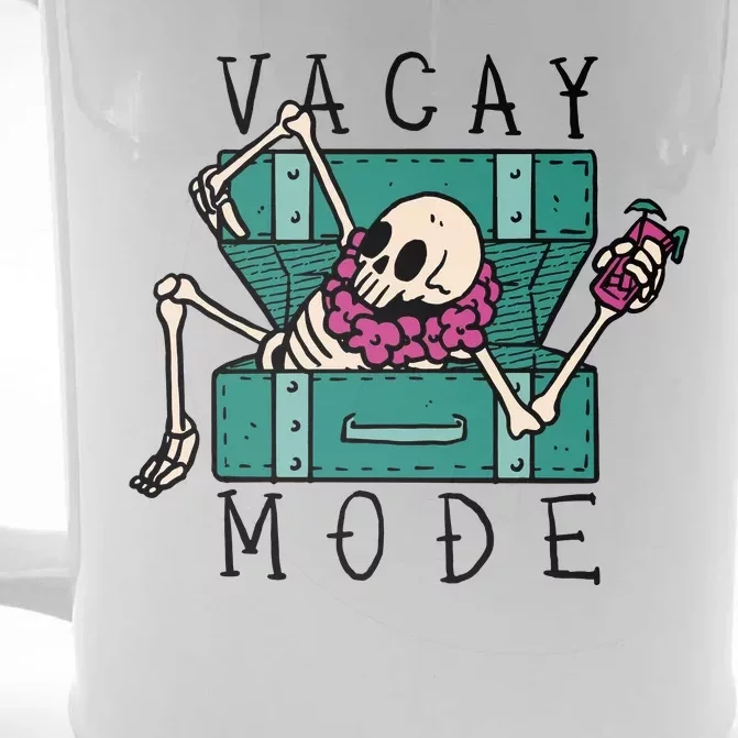 Vacay Mode Skeleton Front & Back Beer Stein