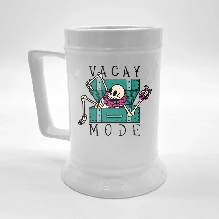 Vacay Mode Skeleton Front & Back Beer Stein