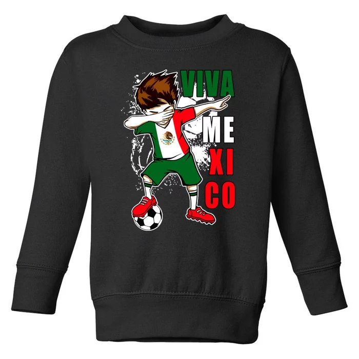 Viva Mexico Soccer Boy Independence Day Mexican Flag Toddler Sweatshirt