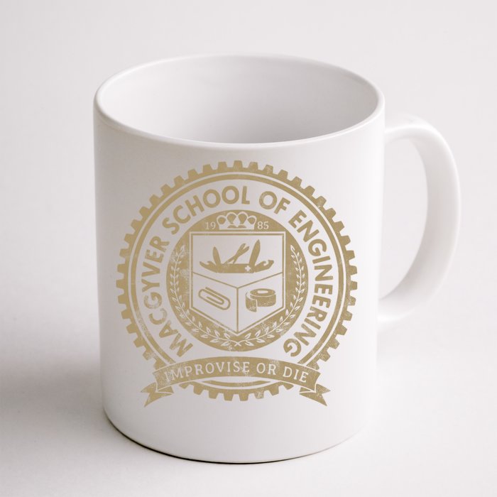 Vintage Macgyver School Of Engineering Improvise Or Die Front & Back Coffee Mug