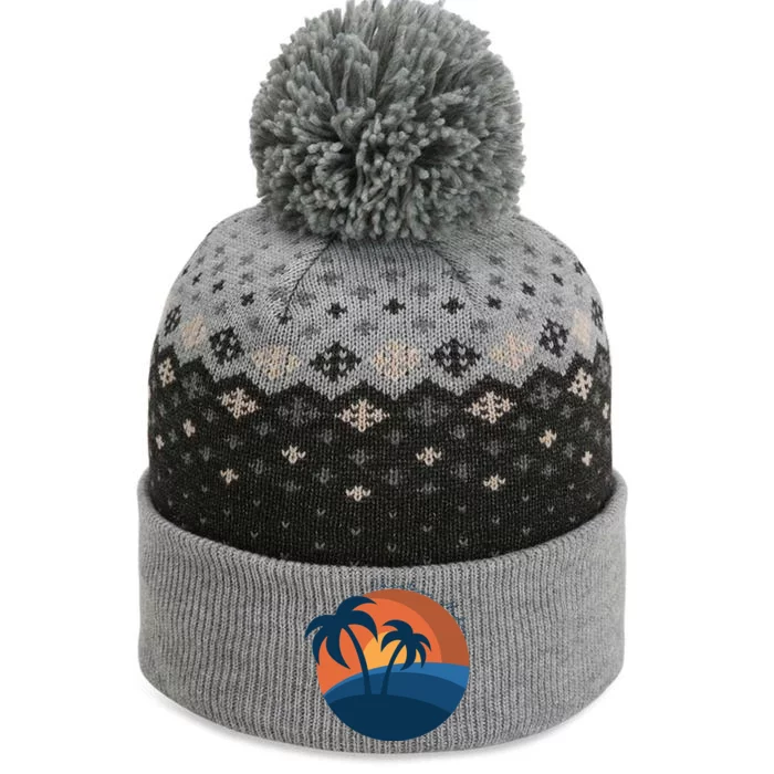 Vacation Mode Sunset Beach The Baniff Cuffed Pom Beanie