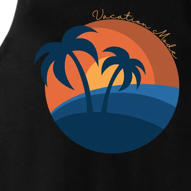 Vacation Mode Sunset Beach Ladies Tri-Blend Wicking Tank