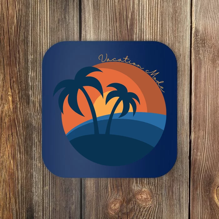 Vacation Mode Sunset Beach Coaster