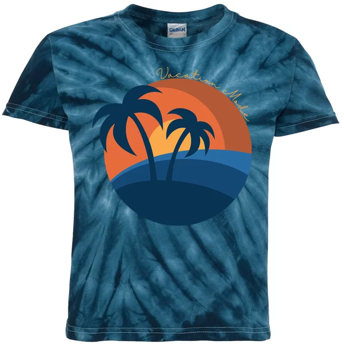 Vacation Mode Sunset Beach Kids Tie-Dye T-Shirt