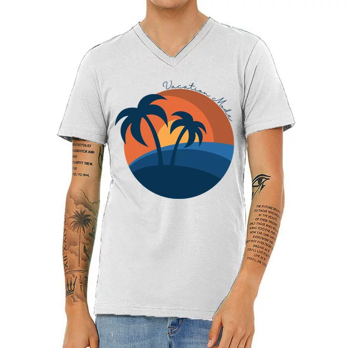 Vacation Mode Sunset Beach V-Neck T-Shirt