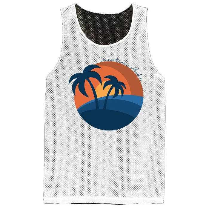 Vacation Mode Sunset Beach Mesh Reversible Basketball Jersey Tank