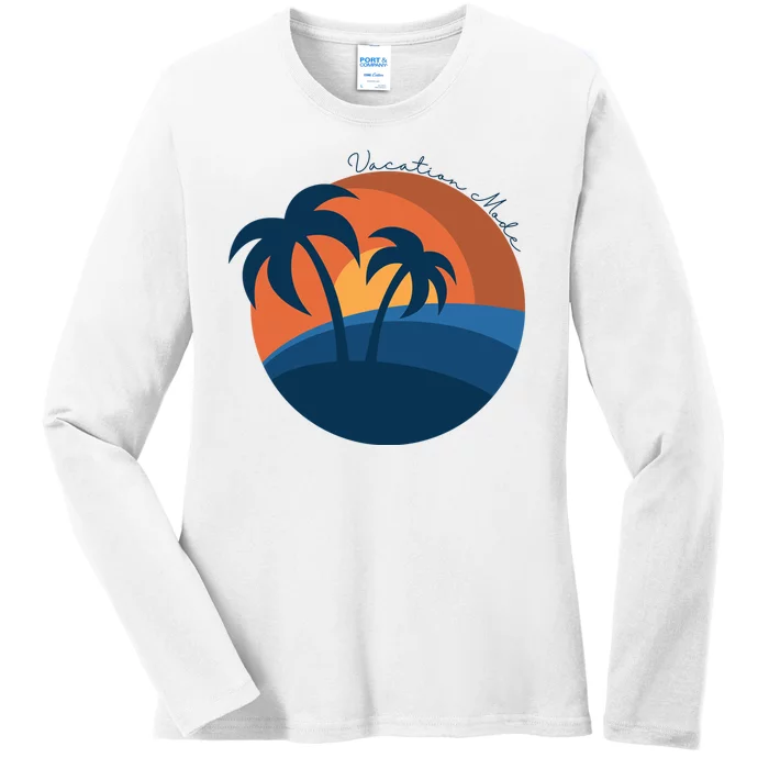 Vacation Mode Sunset Beach Ladies Long Sleeve Shirt