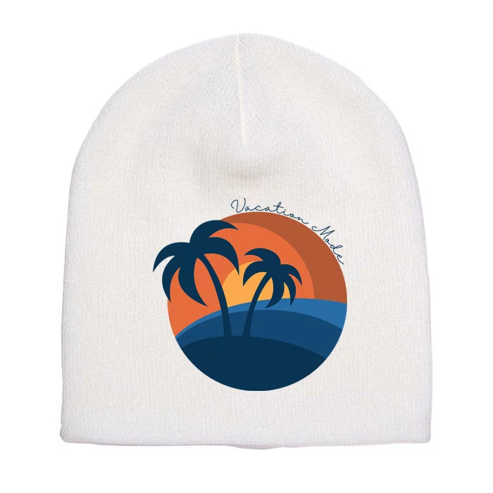 Vacation Mode Sunset Beach Short Acrylic Beanie