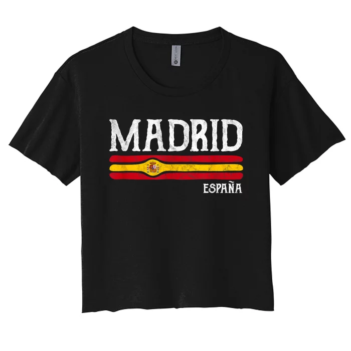 Vintage Madrid Spain Souvenir Espana Gift Women's Crop Top Tee