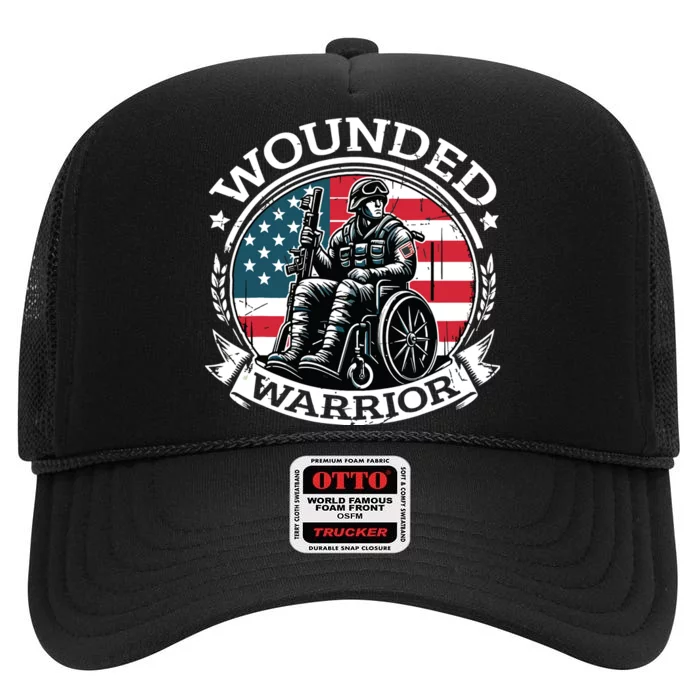 Veteran Military Support High Crown Mesh Trucker Hat