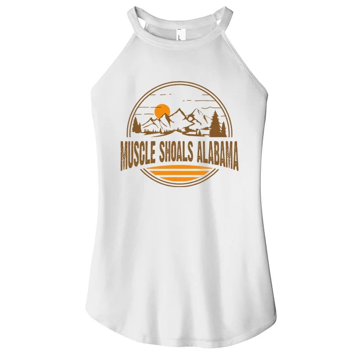 Vintage Muscle Shoals Alabama Mountain Hiking Souvenir Print Women’s Perfect Tri Rocker Tank