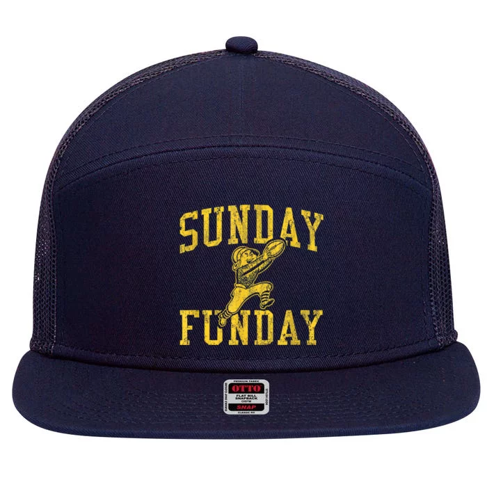 Vintage Minnesota Sunday Funday Football Retro 7 Panel Mesh Trucker Snapback Hat