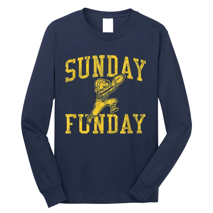 Vintage Minnesota Sunday Funday Football Retro Long Sleeve Shirt