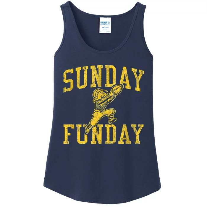 Vintage Minnesota Sunday Funday Football Retro Ladies Essential Tank