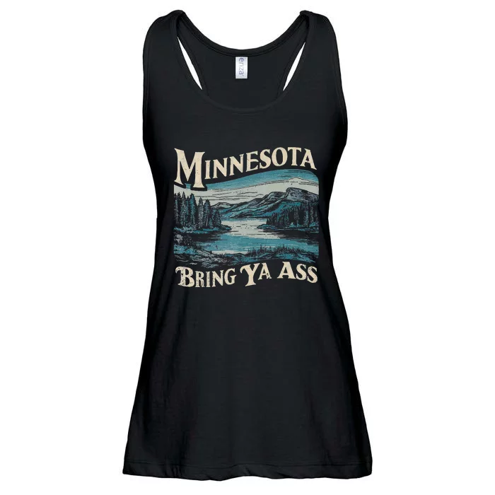 Vintage Minnesota Souvenir Travel Humor Bring Ya Ass Ladies Essential Flowy Tank