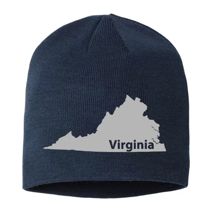 Virginia Map State Home Pride Lovers 8 1/2in Sustainable Knit Beanie