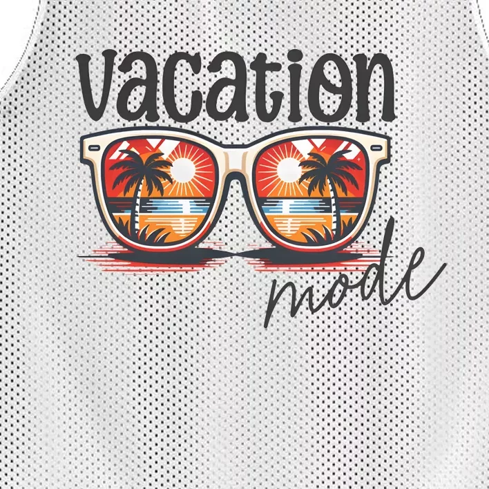 Vacation Mode Sunglass Summer Vibes Mesh Reversible Basketball Jersey Tank