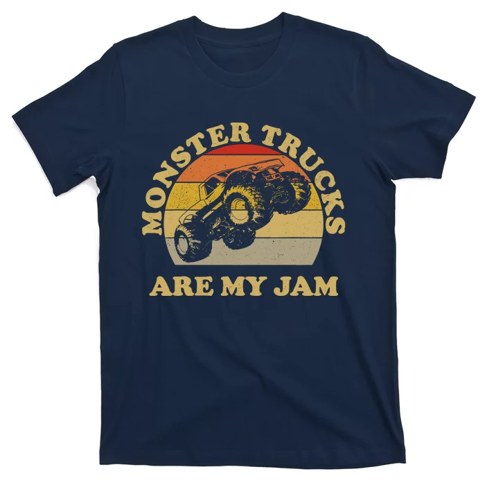 Vintage Monster Trucks Are My Jam Retro Sunset Design T-Shirt