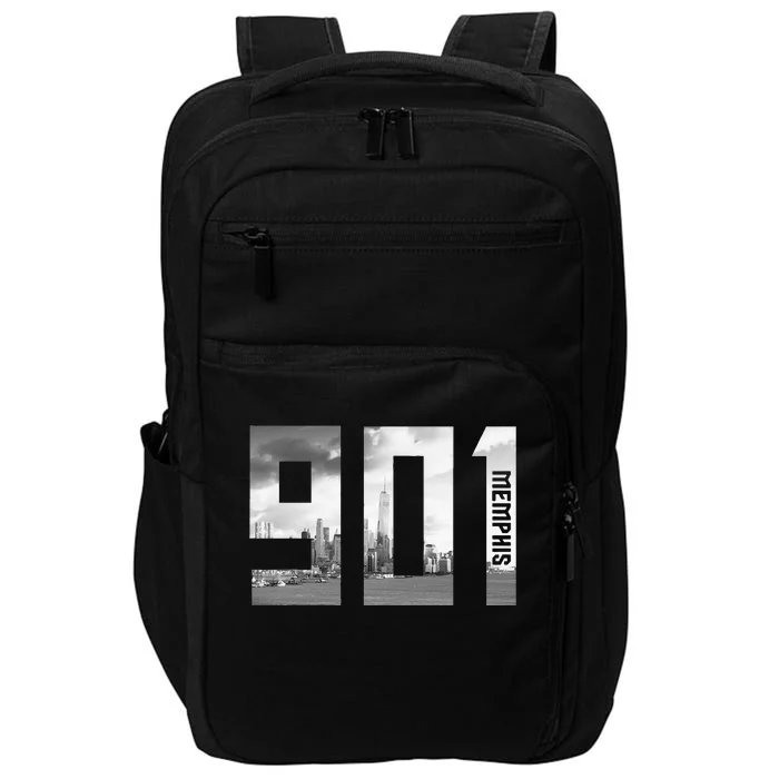 Vintage Memphis Tennessee 901 Area Code Skyline Impact Tech Backpack