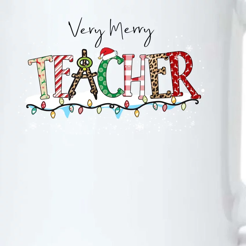 Very Merry Teacher Holiday Christmas Black Color Changing Mug