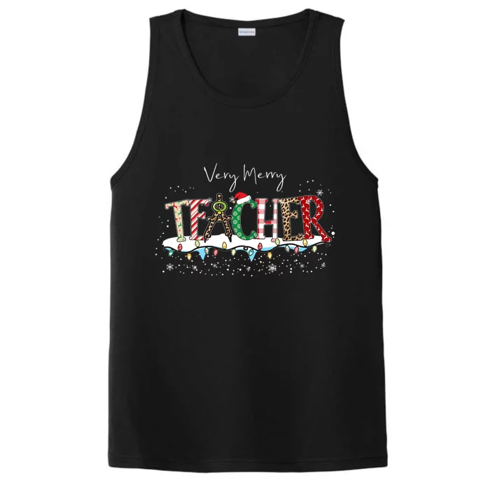 Very Merry Teacher Holiday Christmas Performance Tank